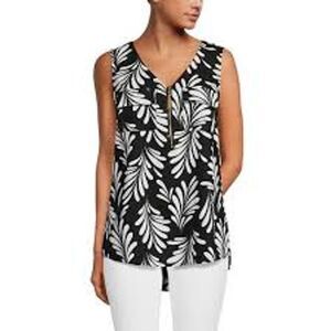 Ellen Tracy Women's Sleeveless‎ High Low Top Size Small Black and White